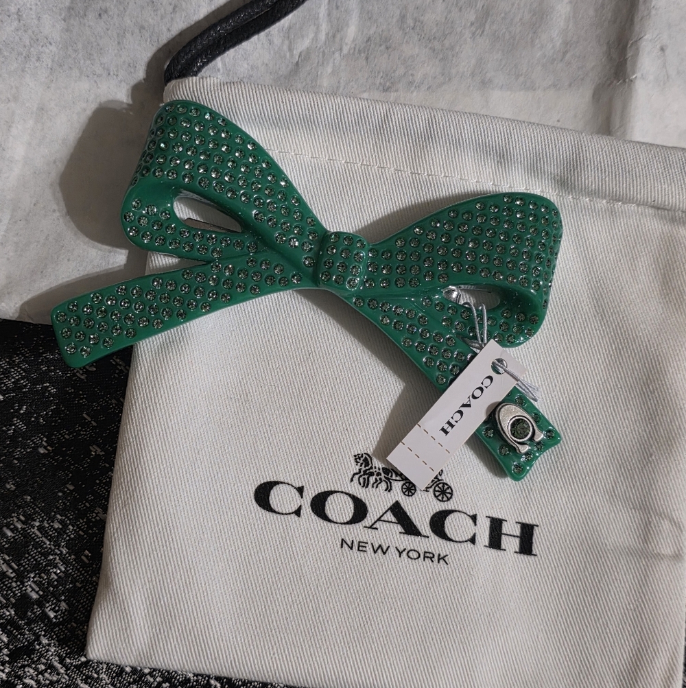 Coach Green Bow Hair Pin